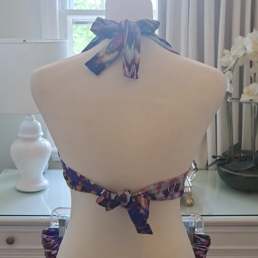 Becca By Rebecca Virtue Womens Two Piece Bikini Set Aztec Print Lined Padded S&M